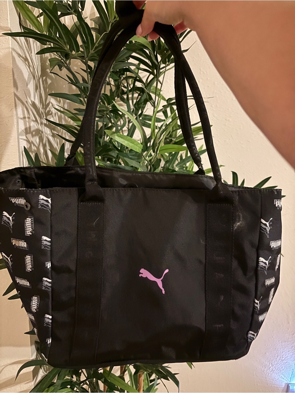 Puma Women's Black Tote with Pink Logo